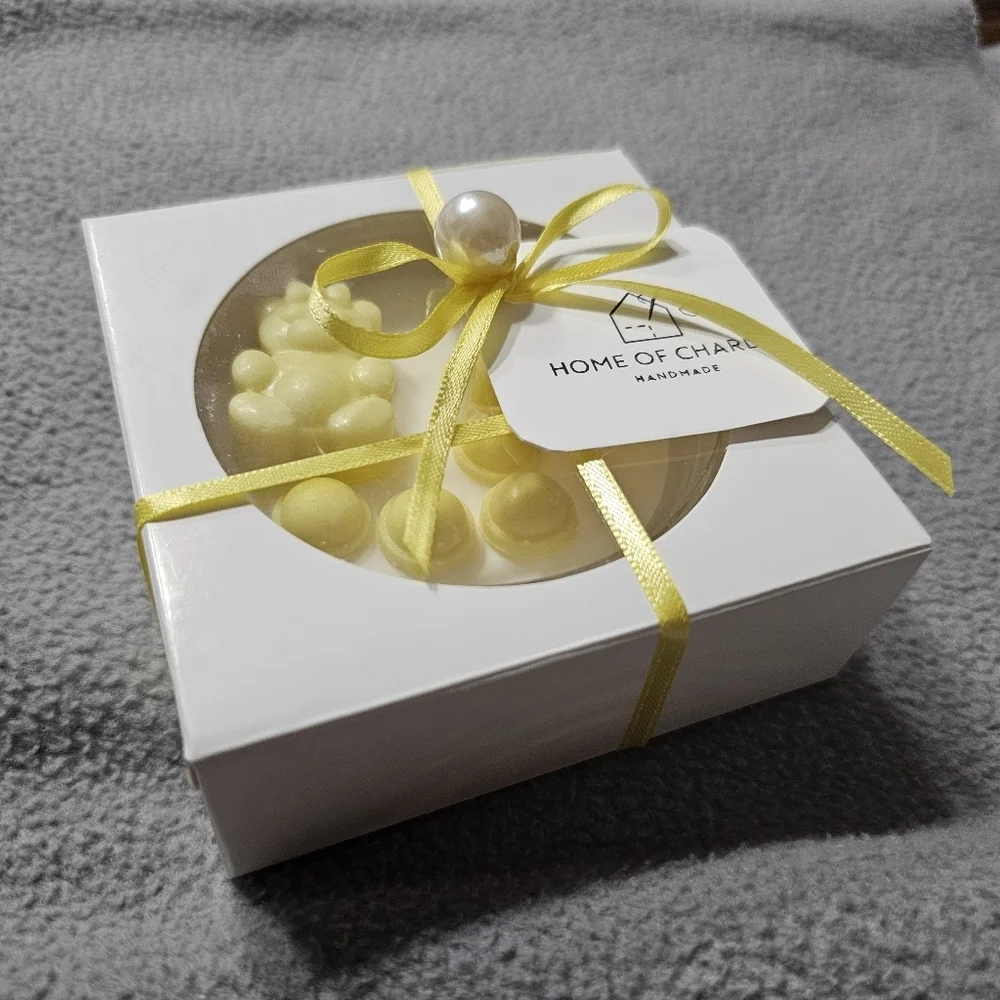 6 Personalized Yellow Bear Scented Baby Shower Birthday Candle Favors Giveaways